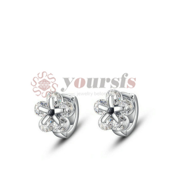 Yoursfs 18K White Gold Plated Wintersweet Clip on Earring Women Fashion Jewelry