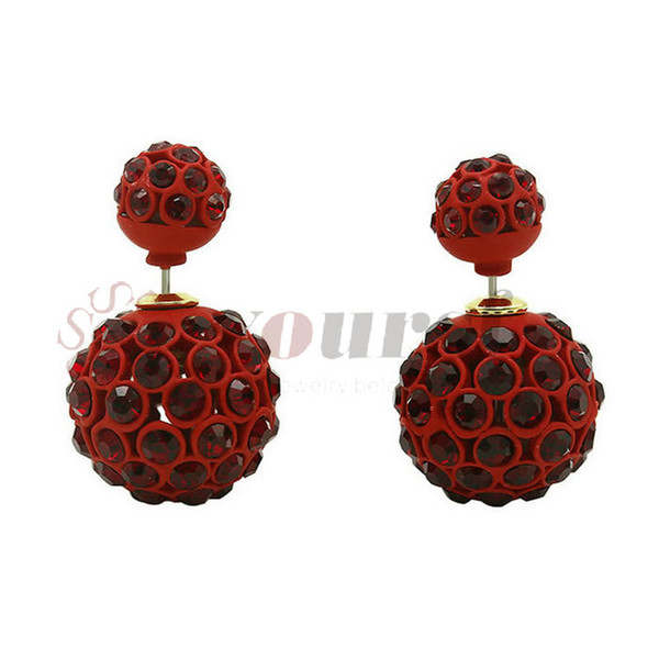 Yoursfs 18k Gold Plated Cubic Zircon Ball-shaped Stud Earring With E749