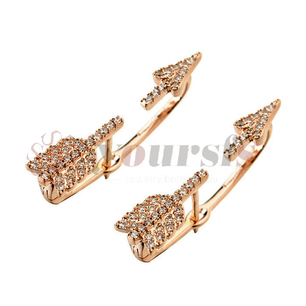 Yoursfs Luxury Arrow Design Gold Plating Earrings Paved Shiny Austrian Crystal Jewelry for Women