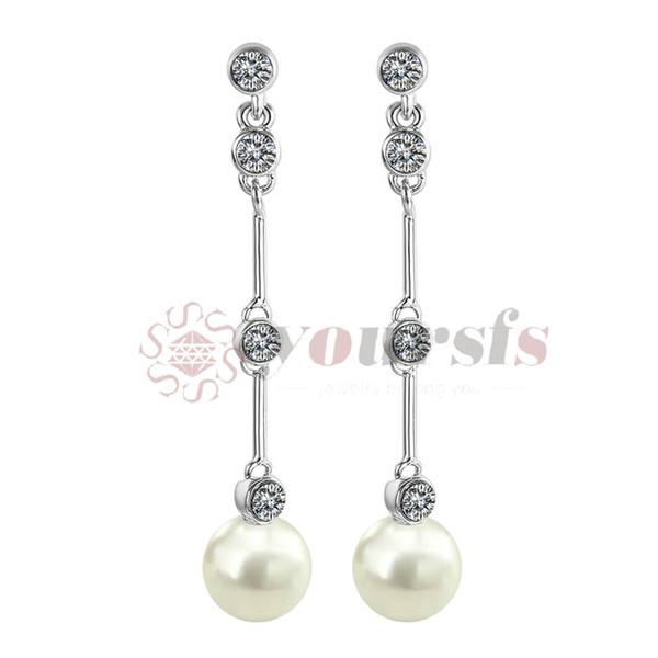 Yoursfs imitation pearl earrings Gold Plating ear hook tassel long section of female models vintage jewelry fashion jewelry cute