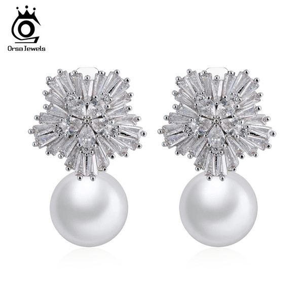 New Design ORSA JEWELS Women Earrings Round Shape Unique Colorful Stud Earring Trendy Female Beautiful 2 Style Female Party Jewelry OE177