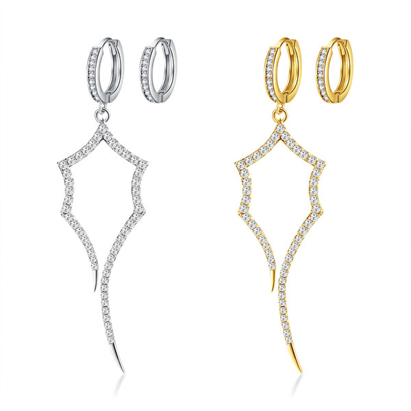 ORSA JEWELS Original Women Hoop Earrings Dazzling CZ Cobweb Pattern 62MM Big Earring Gold-color Silver Color Jewelry OE201