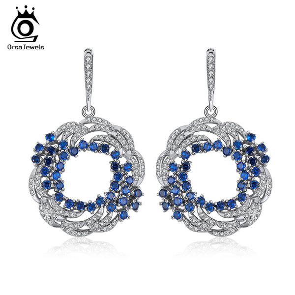 ORSA JEWELS Top Quality Female Dangle and Chandelier Unique Round Shape Fashion Earrings For Women Party Brithday Fashion Jewelry OE183