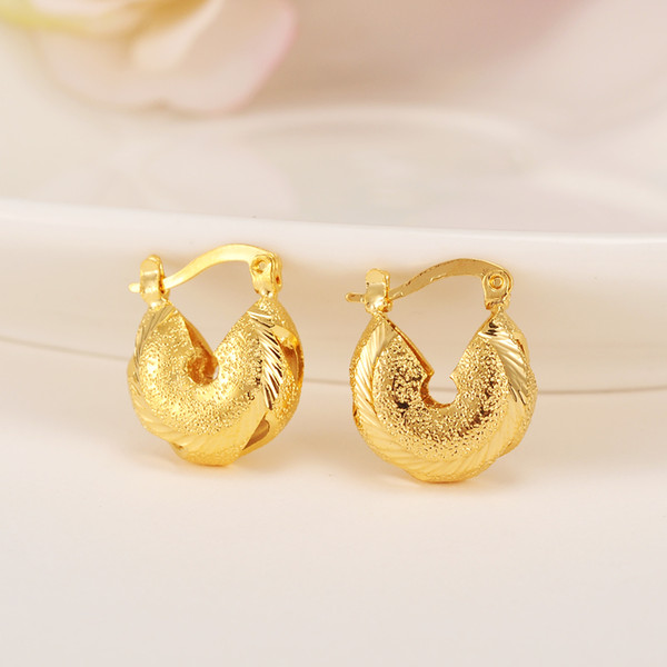 2pairs gold Sudan Earrings for Women/Girls Gold Color Arab Jewellery African hoop Earring Wedding cute kids charms Gifts