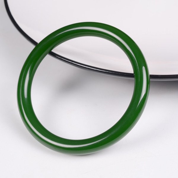 Natural green chalcedony bracelet, fine, round, transparent jade bracelet, narrow jade jade bracelet.