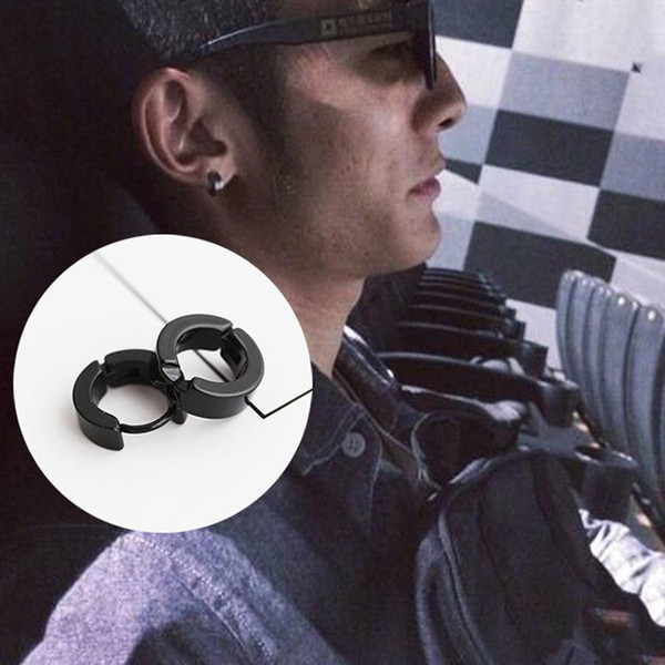 Fashion Silver Black ear ear ring punk buckle ear clip earrings titanium non pierced earrings fake female male general