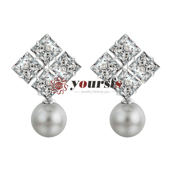 Yoursfs Hot Fashion Vintage Square Crystal Earring Big Geometric Stud Earrings For Women Classic Jewelry