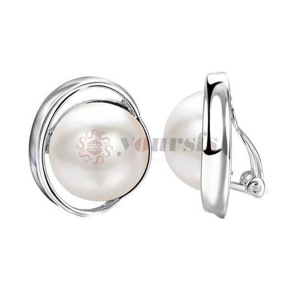 Yoursfs Clip on Pearl Earrings for Women Simple Round Faux Freshwater Pearl Earrinsg E1121W1-10