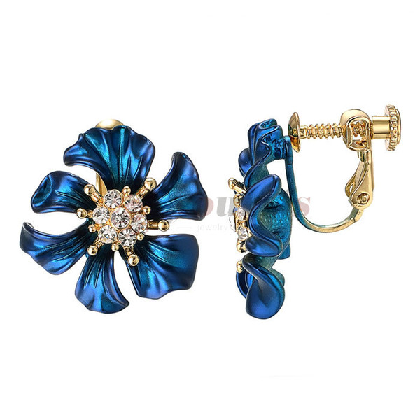 Yoursfs Clip Earrings for Women Pierced flower Earrings Fashion Jewelry