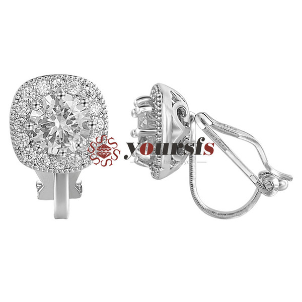 Yoursfs Clip on Earrings Classic Crystal Bridal Statement Jewelry Rhinestone Clip Earrings