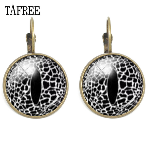 TAFREE Evil Eye Clip On Earrings New Fashion Trendy Cat Eye Glass Cabochon Dome Handmade Earring Men Women Jewelry Gifts EY104