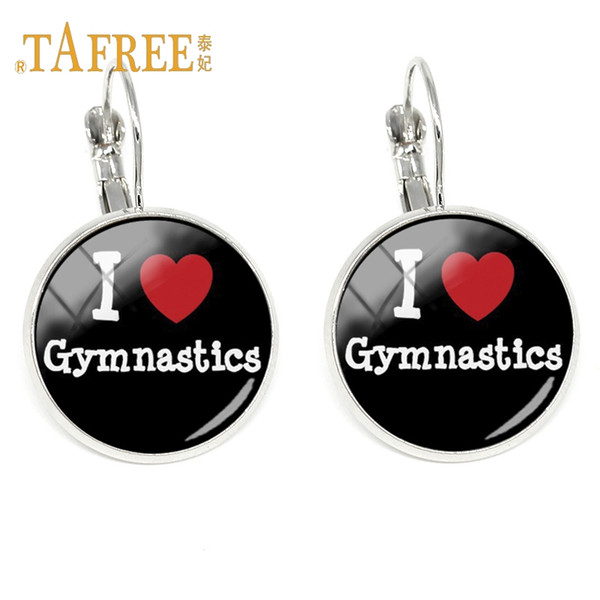 TAFREE Simple Love gymnastics art picture women clip earrings ballet dancer women earrings decoration jewelry SP126