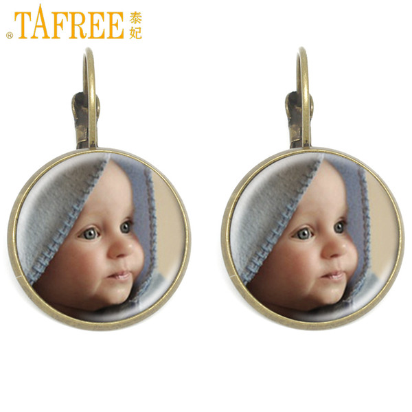 TAFREE Personalized Clip Earrings Photo Of Your Baby,Lover,Mum,Dad,Grandpa Custom Photo family designed jewelry NA01