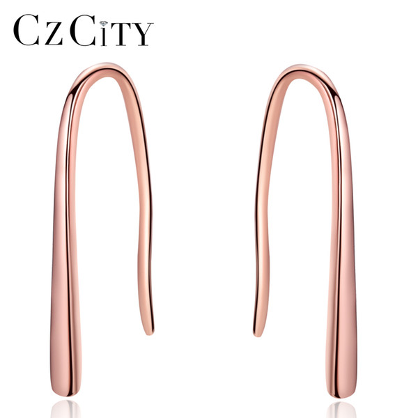 PAG&MAG Trendy Petite Rose Gold Color Drop Dangle earrings For Women Authentic 925 Sterling Silver Fascinating Earring Jewelry