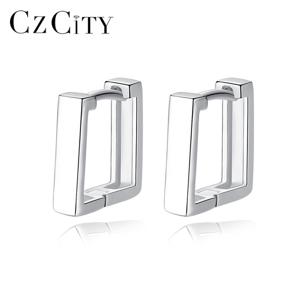 PAG&MAG Brand Classic Real 925 Sterling Silver on Earrings Square Shape Hoop Fine Women Earrings Factory Wholesale Gift