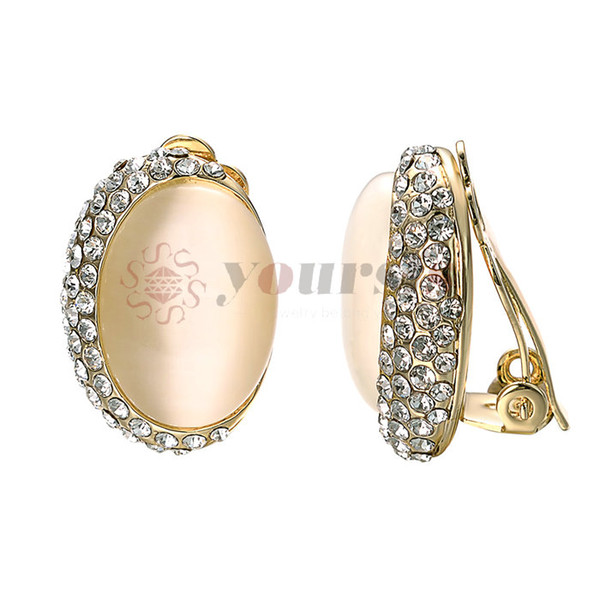 Yoursfs Free Shipping Fashion Jewelry Rose Gold Color Trendy OL Zircon Opal Earrings for Women Girls Drop Shipping Gift