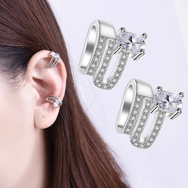 Earrings Fashion 2019 Sweet Flash Crystal Stars Unique Ear Clip Ear Bone Screws Wholesale Jewelry Accessories