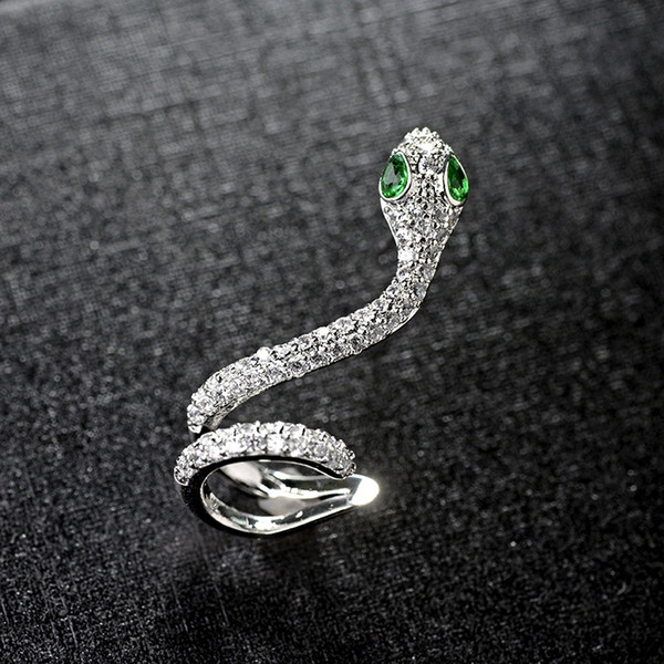 2017 New Style Fashion Jewelry Green Eyes Zircon Snake Ear Cuff For Women Earrings Jewelry