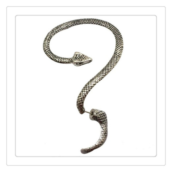 Fashion Temptation Snake Earrings Left Ear Cuff Silver Sexy Twine Wind Temptation Long Snake Stud Earring The Lowest Price Free Shipping