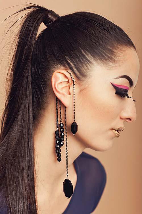 10% discount Brand New Fashion Vintage women Acrylic Chain Ear Cuff earrings Dangle Earrings 5pcs/lot Christmas Gift