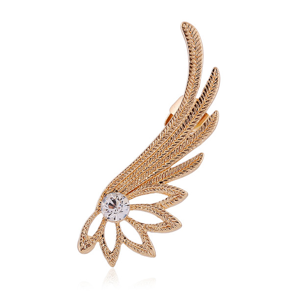 Fashion Crystal Ear Cuff Piercing Jewelry For Women Gift Wing Rhinestones Gold Silver Plated Earcuffs Clip Earring