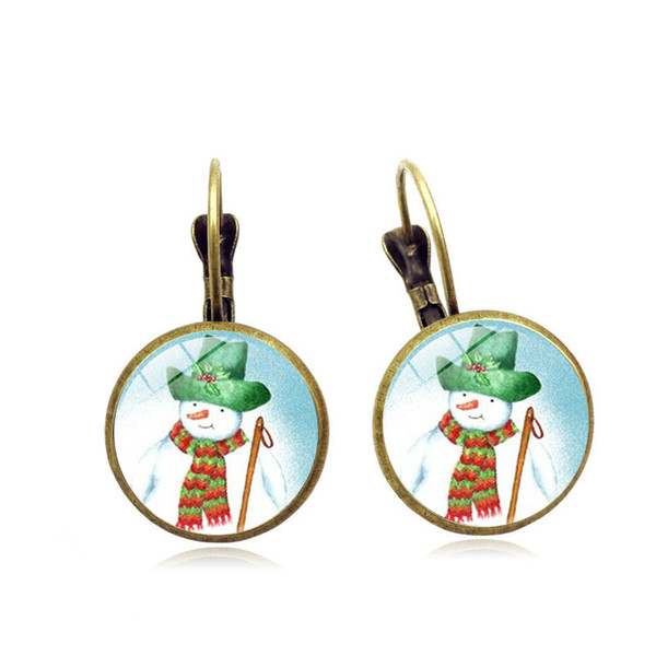 Specification8 earrings simple Christmas cat snowman time gemstone earrings earrings ear hook European and American personality jewelry