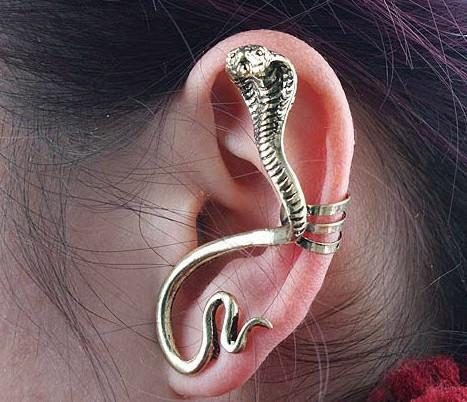 Punk Vintage Snake Ear Cuffs Gothic Antique Silver/Gold Piercing Ear Clips Ear StudsWomens Fashion Earrings