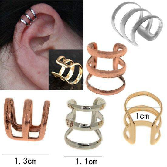 New Ear Cuff Delicate Non-pierced Ears Earring Jewelry Gold Silver Bronzed Ear Clip Earrrings Free [JE05030*45]