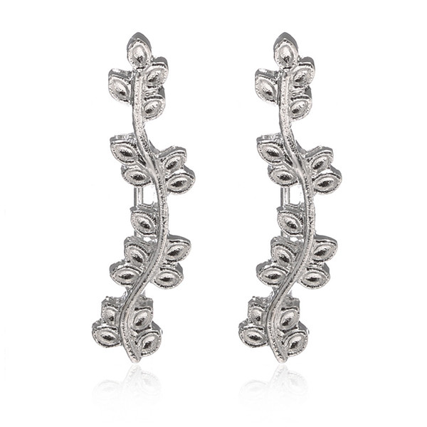 DHl Cross-border new accessories naturally popular multi-layer leaf earrings curved twig leaf earrings