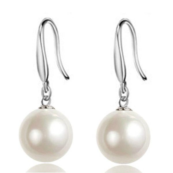 Women Jewelry 925 sterling Silver Earring Natural Pearl Drop Dangle Hook Earrings Ear Rings ear studs Earings Top Quality WCW366