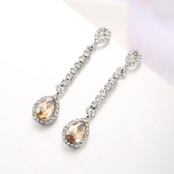 LIXINTAI Brand Inlaid Austria Crystal Water drop Fine jewelry Earrings Made with Swarovski Crystal Glittering Not fading brand Eardrop