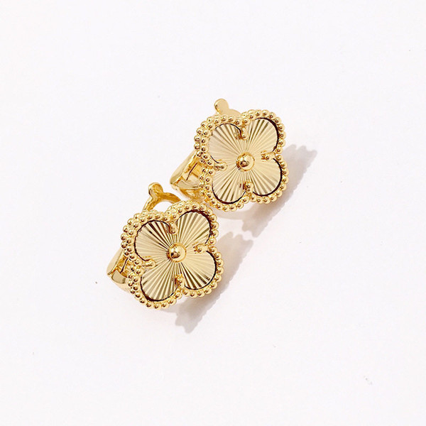 Fashion Designer Ear Cuff Womens Earring Luxury Brand Clip-on Earrings Girl Gold Flower Earrings High Quality Fine Jewellery Party Gift