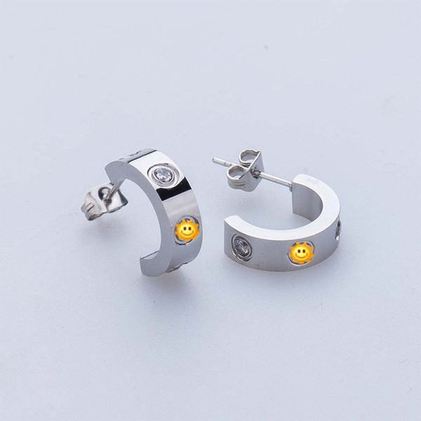 Fine fashion screw cater love earrings for women men couple jewelry Titanium brand jewelry earrings boutique love gift