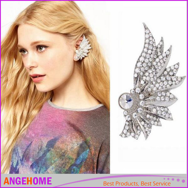 Fashion High Quality Wings ear clip pierced ear clip ear hanging earrings fashion jewelry earrings ear cuff Elves earrings