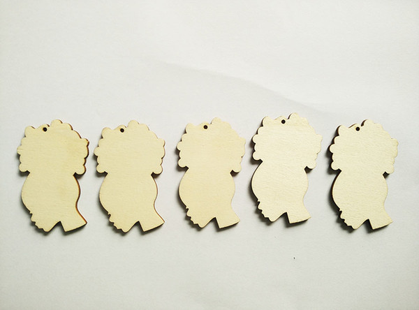 Natural Hair Afro Puff Silhouette Unfinished Wood Cutout, Laser Cut Earring ,Afro girl natural hair wooden earring WR-01