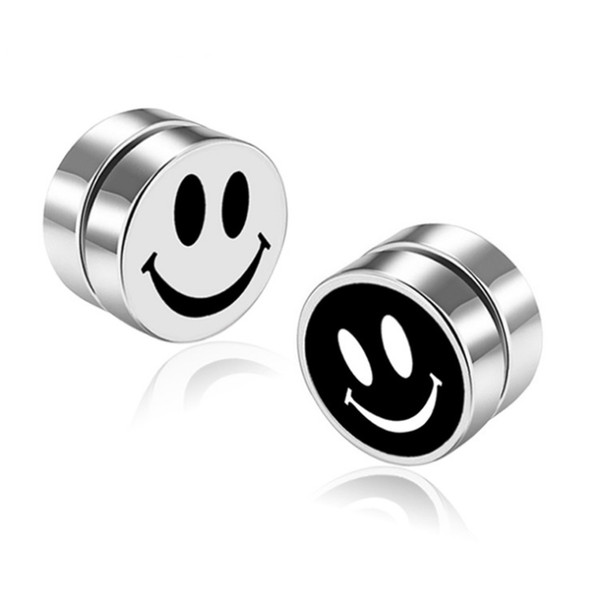 fuck smile style Men cool non ear hole earring cuff Health Magnet Earrings stud titanium Magnetic Boys Girls Stud hot sale jewelry a00801