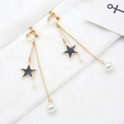 2018 NEW Our simple rod geometry Tassel Earrings asymmetric strip creative fashion long spiral ear clip