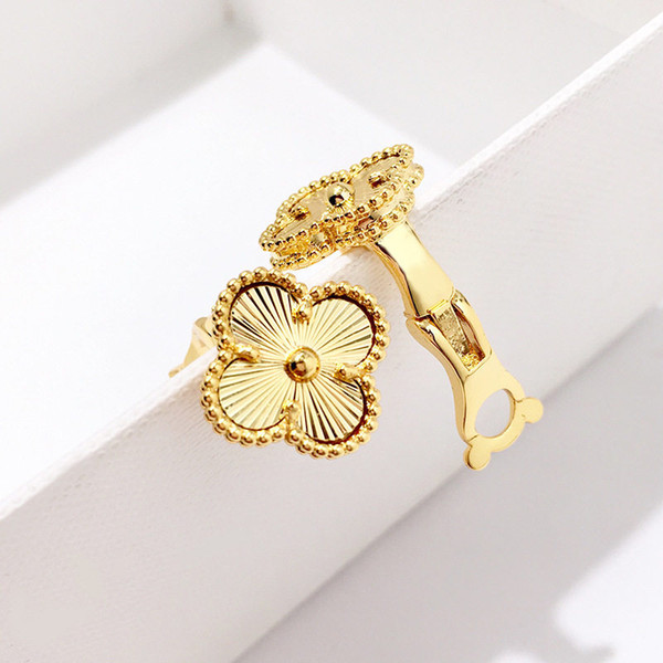 Luxury Brand Clip-on Earrings Womens Fashion Designer Ear Cuff Earring Girl Gold Flower Earrings Fine Jewellery Party Gift