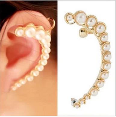 Personality Crescent Imitated Pearl Ear Cuff Clip Earring Charm Studs Gold& Silver Color