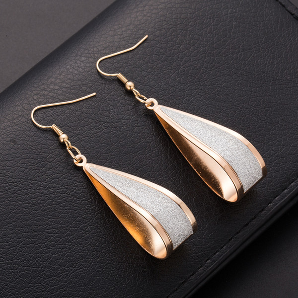 Brincos longos dangle para mulheres Silver/Gold Crystal Scrub Drop Hook Earrings Long earring Pendientes Water Drop earring