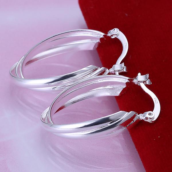 best gift Oblique three pieces sterling silver plate jewelry earring for women WE158,fashion 925 silver eaarings 10 pairs a lot