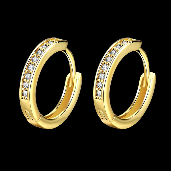 Amazon Hot Sale Tiny Cz Minimalist Huggie Hoop Earrings 18K Gold Hoops Charms 0.3x1.7 cm 3.6g Dropshipping Jewelry