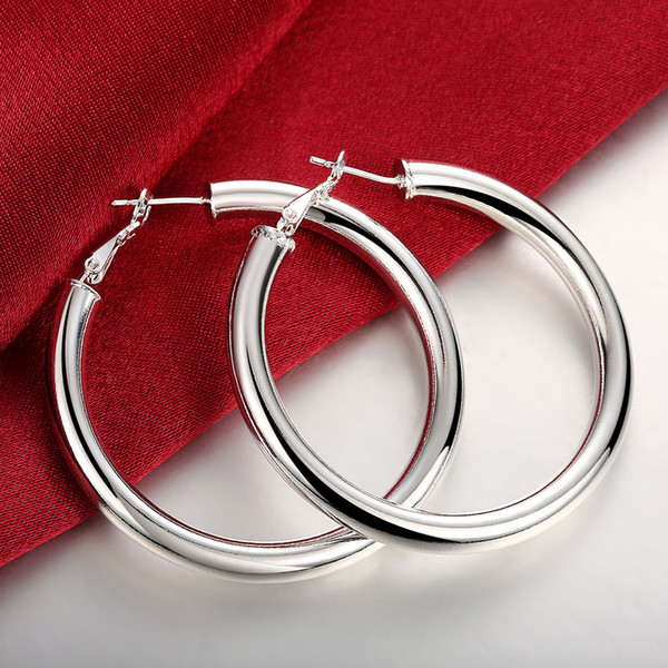 Every Day Simple Silver Hoop Round Earring Jewelry Earrings Women Nickel Free Circle Ear Jewellery Charms Drop Shipping