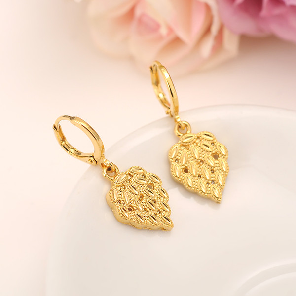 GOLD SMALL leaves Earrings for Women/Girls Gold Color leaves PENDNAT Earing Jewelry Gifts African,Indonesia,Nigeria,Congo,Arab Earring