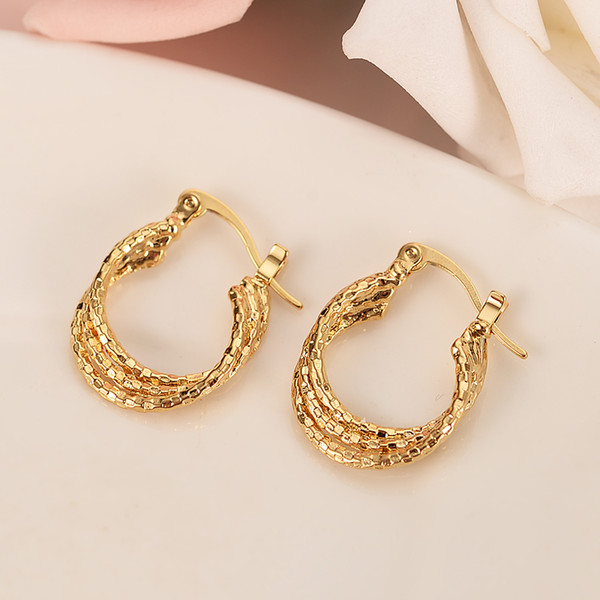 24K African Roundhoop huggies Earrings for Women girls Gold Color Jewelry,Ethiopian/Arab/Brazilian/Africa/Middle East/Nigeria gift