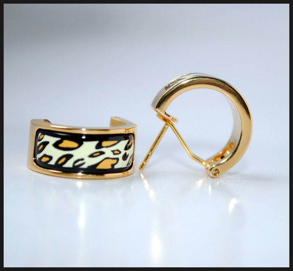 Leopard Series Hoop earring 18K gold-plated enamel earrings for woman Top quality hoop earrings