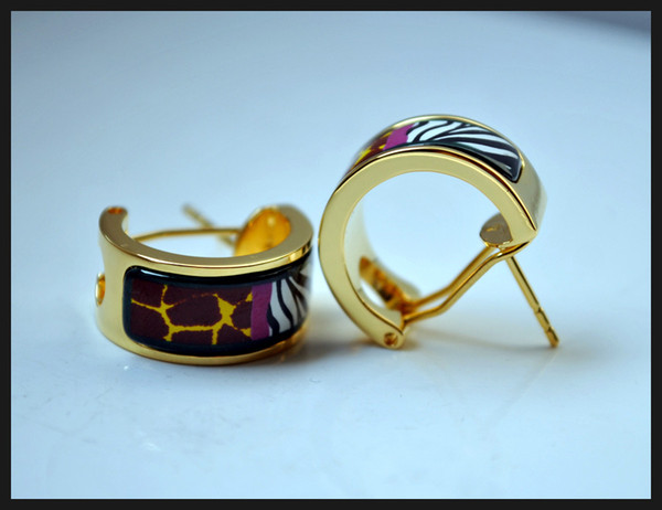 Wild Africa series Hoop earring 18K gold-plated enamel earrings for woman Top hoop earrings