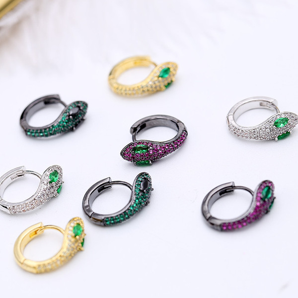 Animal Popular Earring Snake New Fashion Jewelry Various Colors Christmas Birthday Gift Round Anti-oxidation Party Travel