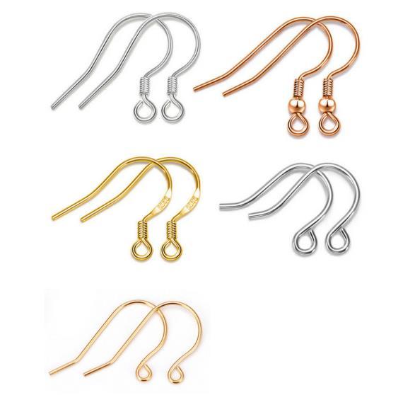 S925 pure silver ear hook earrings earrings accessories product gold plated DIY craft pure silver accessories manufacturers selling wholesal