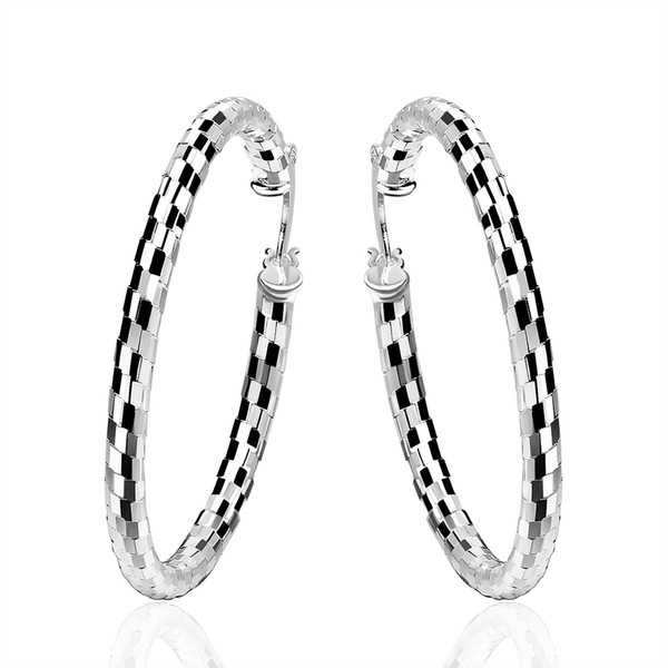 Hot Sale 925 Sterling Silver Plated Earrings Big Circle Hoop Fashion Earring For Women Lady Party Earring